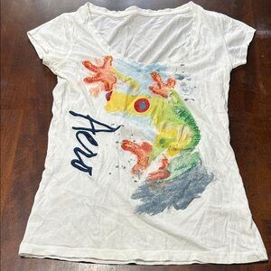Vintage 90’s Aeropostale Short Sleeve T-Shirt Red Eyed Tree Frog Aero Women S/P